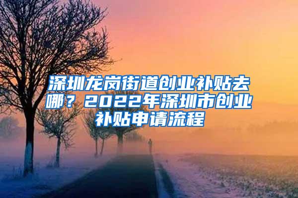 深圳龙岗街道创业补贴去哪？2022年深圳市创业补贴申请流程