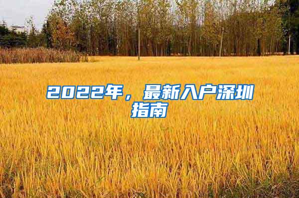 2022年，最新入户深圳指南