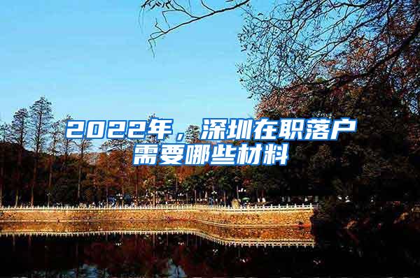 2022年，深圳在职落户需要哪些材料