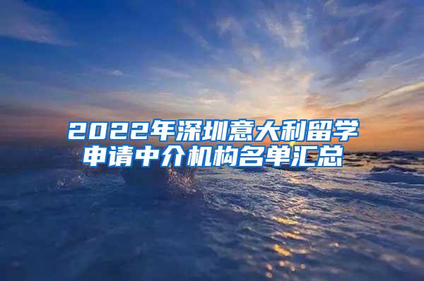 2022年深圳意大利留学申请中介机构名单汇总