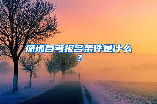 深圳自考报名条件是什么？