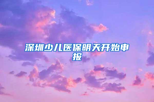 深圳少儿医保明天开始申报