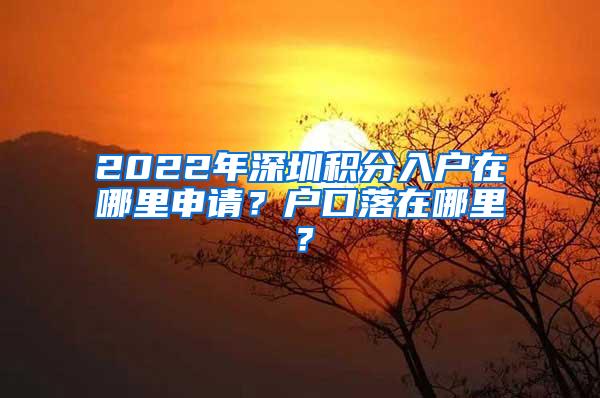 2022年深圳积分入户在哪里申请？户口落在哪里？