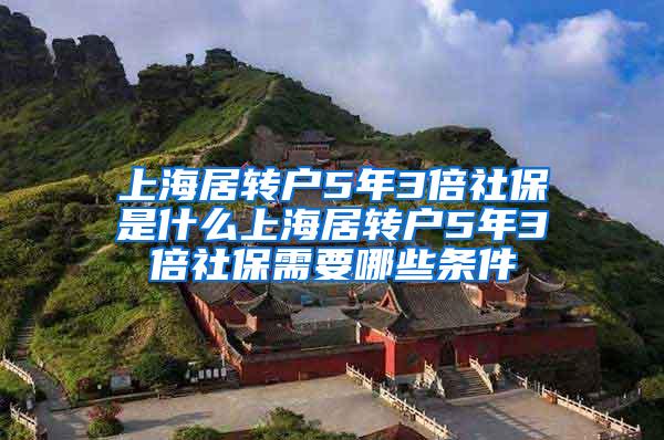 上海居转户5年3倍社保是什么上海居转户5年3倍社保需要哪些条件