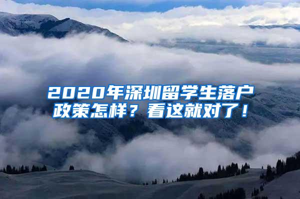 2020年深圳留学生落户政策怎样？看这就对了！