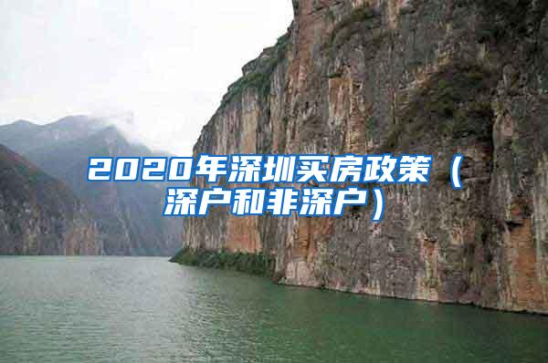 2020年深圳买房政策（深户和非深户）