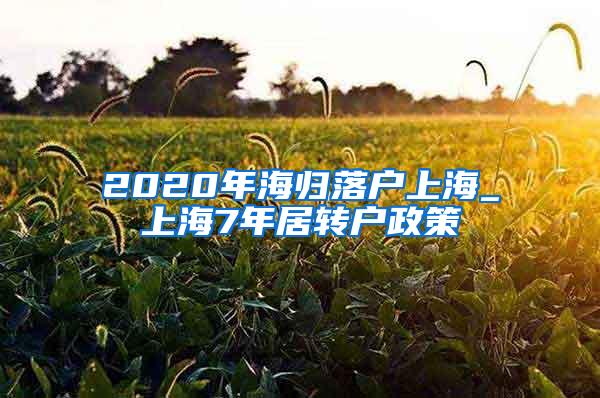 2020年海归落户上海_上海7年居转户政策