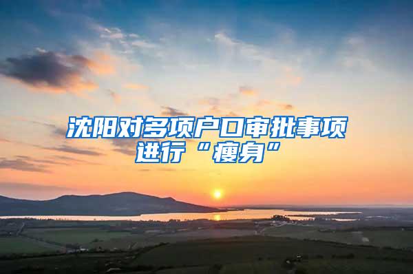 沈阳对多项户口审批事项进行“瘦身”