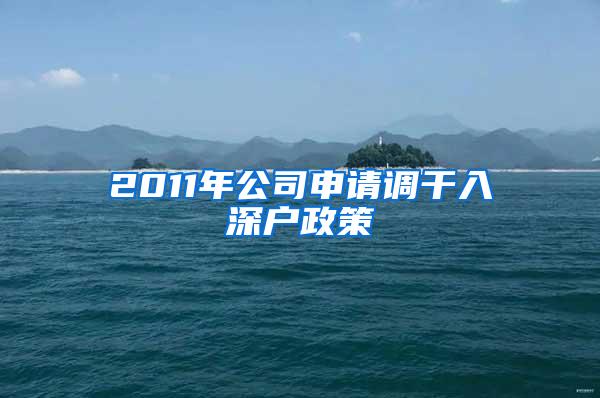 2011年公司申请调干入深户政策