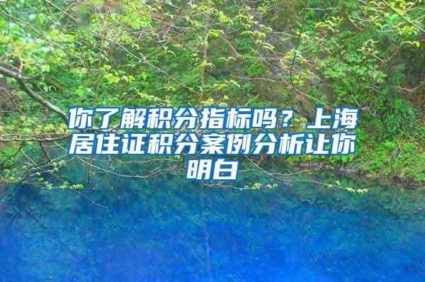 你了解积分指标吗？上海居住证积分案例分析让你明白