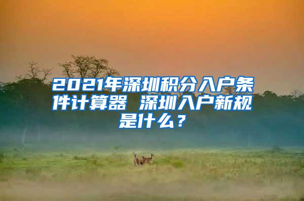 2021年深圳积分入户条件计算器 深圳入户新规是什么？