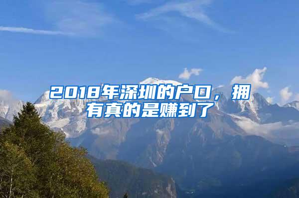 2018年深圳的户口，拥有真的是赚到了