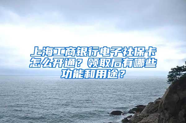 上海工商银行电子社保卡怎么开通？领取后有哪些功能和用途？