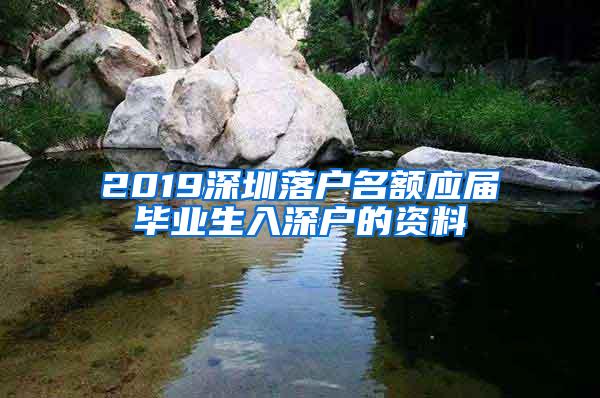 2019深圳落户名额应届毕业生入深户的资料