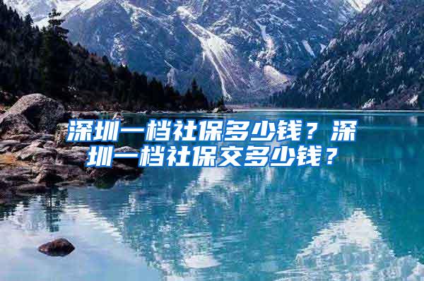 深圳一档社保多少钱？深圳一档社保交多少钱？