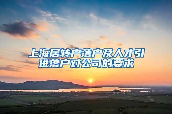 上海居转户落户及人才引进落户对公司的要求