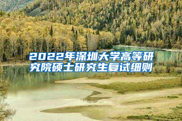 2022年深圳大学高等研究院硕士研究生复试细则