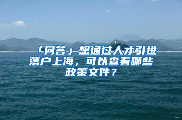 「问答」想通过人才引进落户上海，可以查看哪些政策文件？