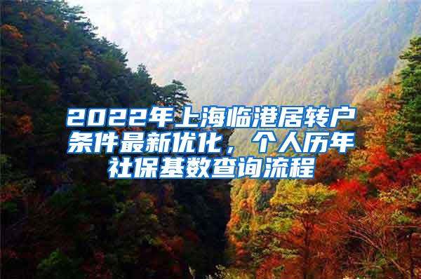 2022年上海临港居转户条件最新优化，个人历年社保基数查询流程