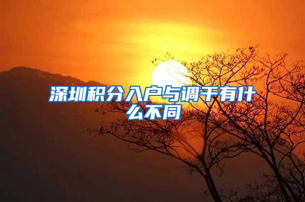 深圳积分入户与调干有什么不同