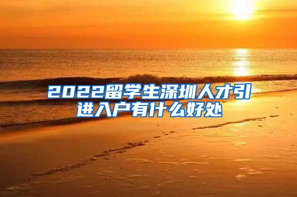 2022留学生深圳人才引进入户有什么好处