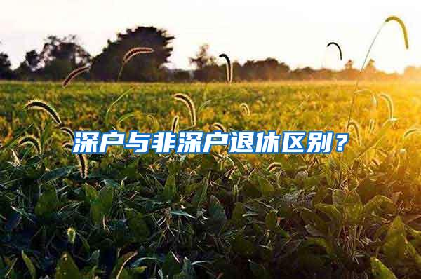 深户与非深户退休区别？