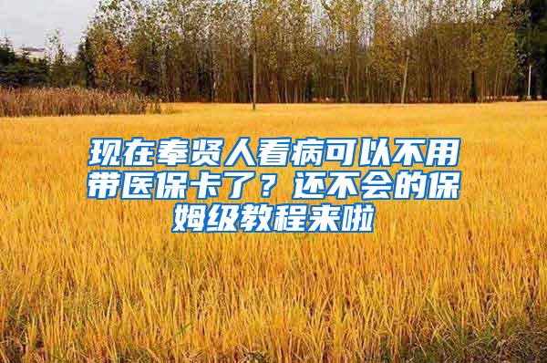 现在奉贤人看病可以不用带医保卡了？还不会的保姆级教程来啦