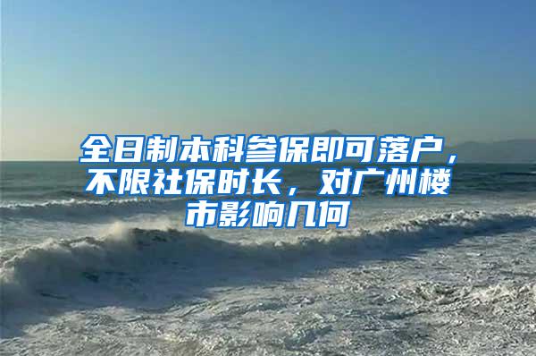 全日制本科参保即可落户，不限社保时长，对广州楼市影响几何