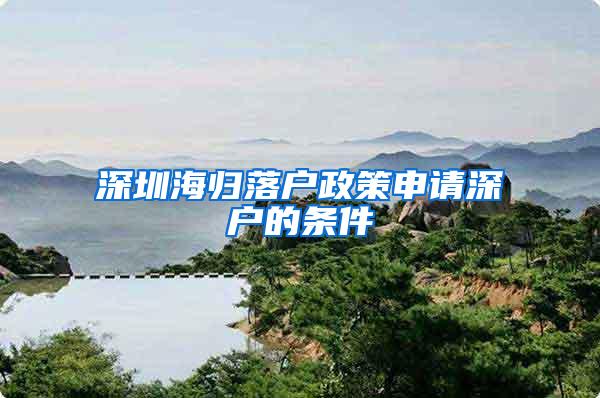 深圳海归落户政策申请深户的条件