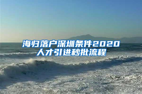 海归落户深圳条件2020人才引进秒批流程