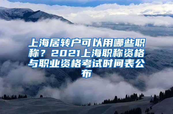 上海居转户可以用哪些职称？2021上海职称资格与职业资格考试时间表公布