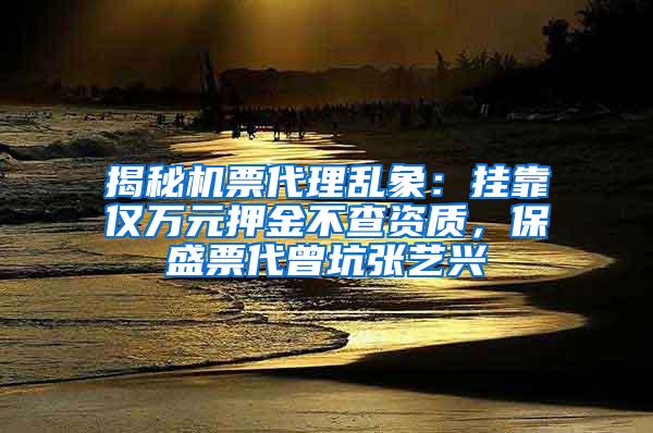 揭秘机票代理乱象：挂靠仅万元押金不查资质，保盛票代曾坑张艺兴