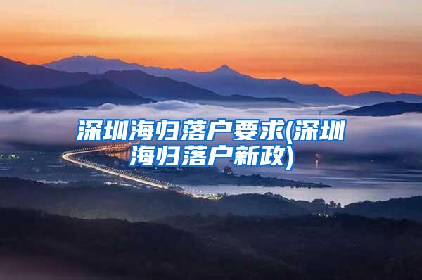 深圳海归落户要求(深圳海归落户新政)