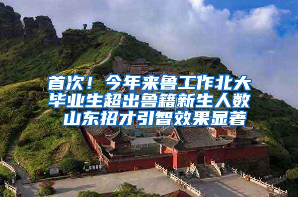 首次！今年来鲁工作北大毕业生超出鲁籍新生人数 山东招才引智效果显著