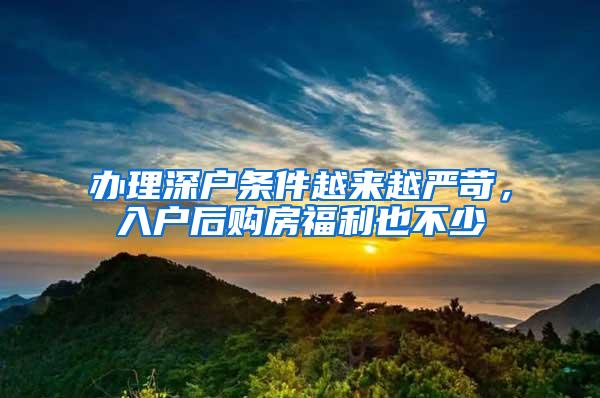 办理深户条件越来越严苛，入户后购房福利也不少