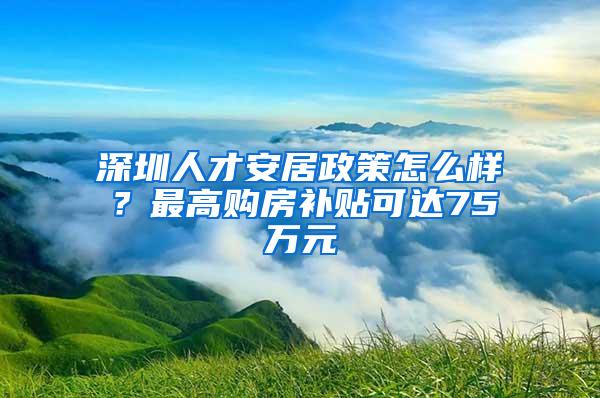 深圳人才安居政策怎么样？最高购房补贴可达75万元