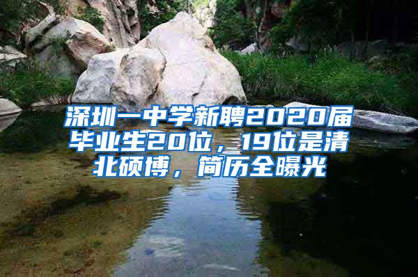 深圳一中学新聘2020届毕业生20位，19位是清北硕博，简历全曝光