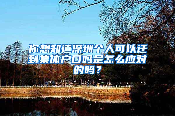 你想知道深圳个人可以迁到集体户口吗是怎么应对的吗？