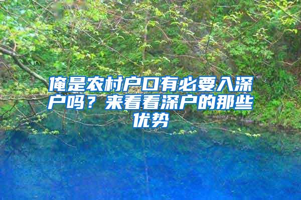 俺是农村户口有必要入深户吗？来看看深户的那些优势