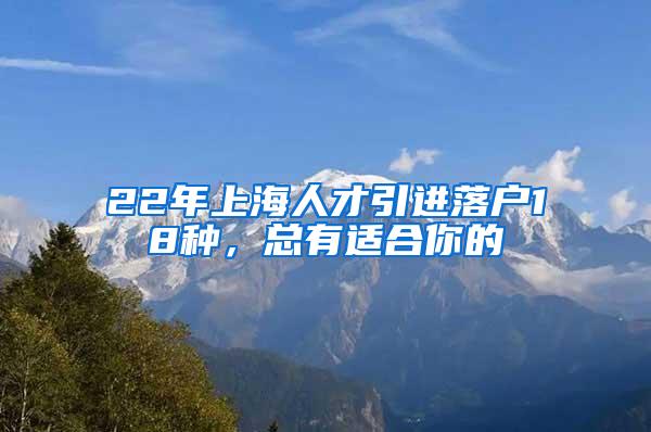 22年上海人才引进落户18种，总有适合你的