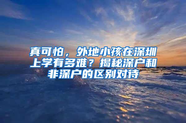 真可怕，外地小孩在深圳上学有多难？揭秘深户和非深户的区别对待