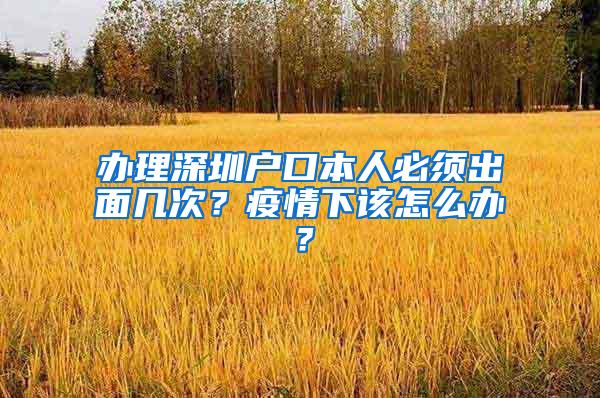 办理深圳户口本人必须出面几次？疫情下该怎么办？