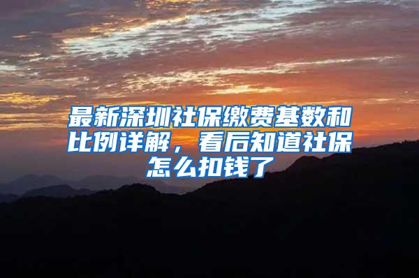 最新深圳社保缴费基数和比例详解，看后知道社保怎么扣钱了