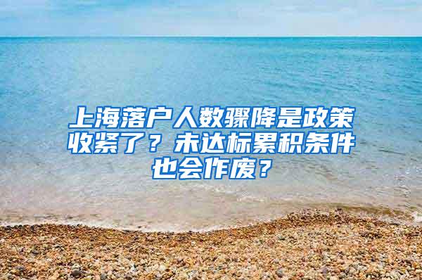 上海落户人数骤降是政策收紧了？未达标累积条件也会作废？