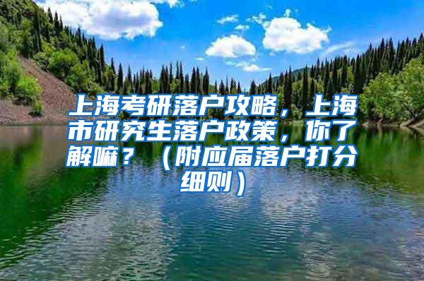 上海考研落户攻略，上海市研究生落户政策，你了解嘛？（附应届落户打分细则）