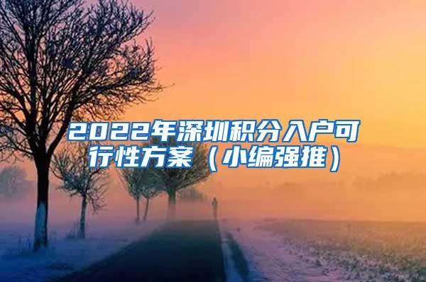 2022年深圳积分入户可行性方案（小编强推）