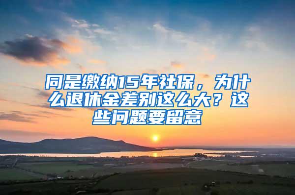 同是缴纳15年社保，为什么退休金差别这么大？这些问题要留意