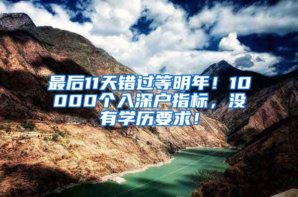 最后11天错过等明年！10000个入深户指标，没有学历要求！