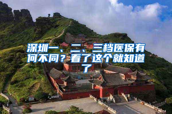 深圳一、二、三档医保有何不同？看了这个就知道了