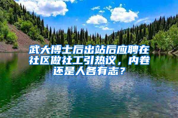 武大博士后出站后应聘在社区做社工引热议，内卷还是人各有志？